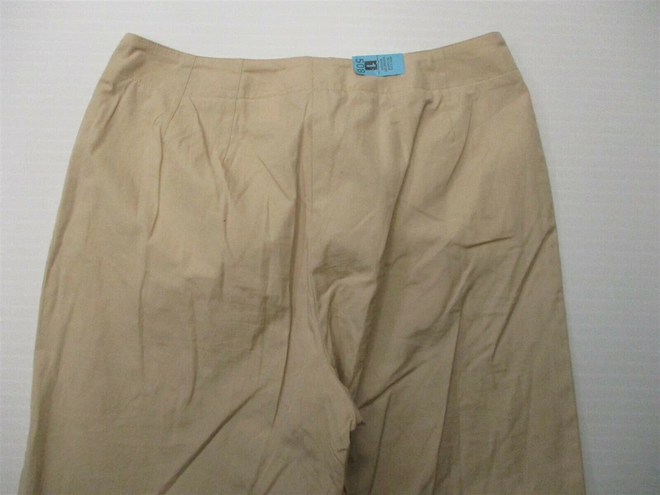 LIZ CLAIBORNE Pants Women's Size 4 100% Cotton Embroidered MICHAELA Beige Ankle  - Image 4 of 4