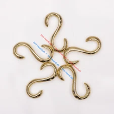 10pcs Gold S-Hook Clasp Easy Open Connectors For LeatherCraft Hardware Bracelet 