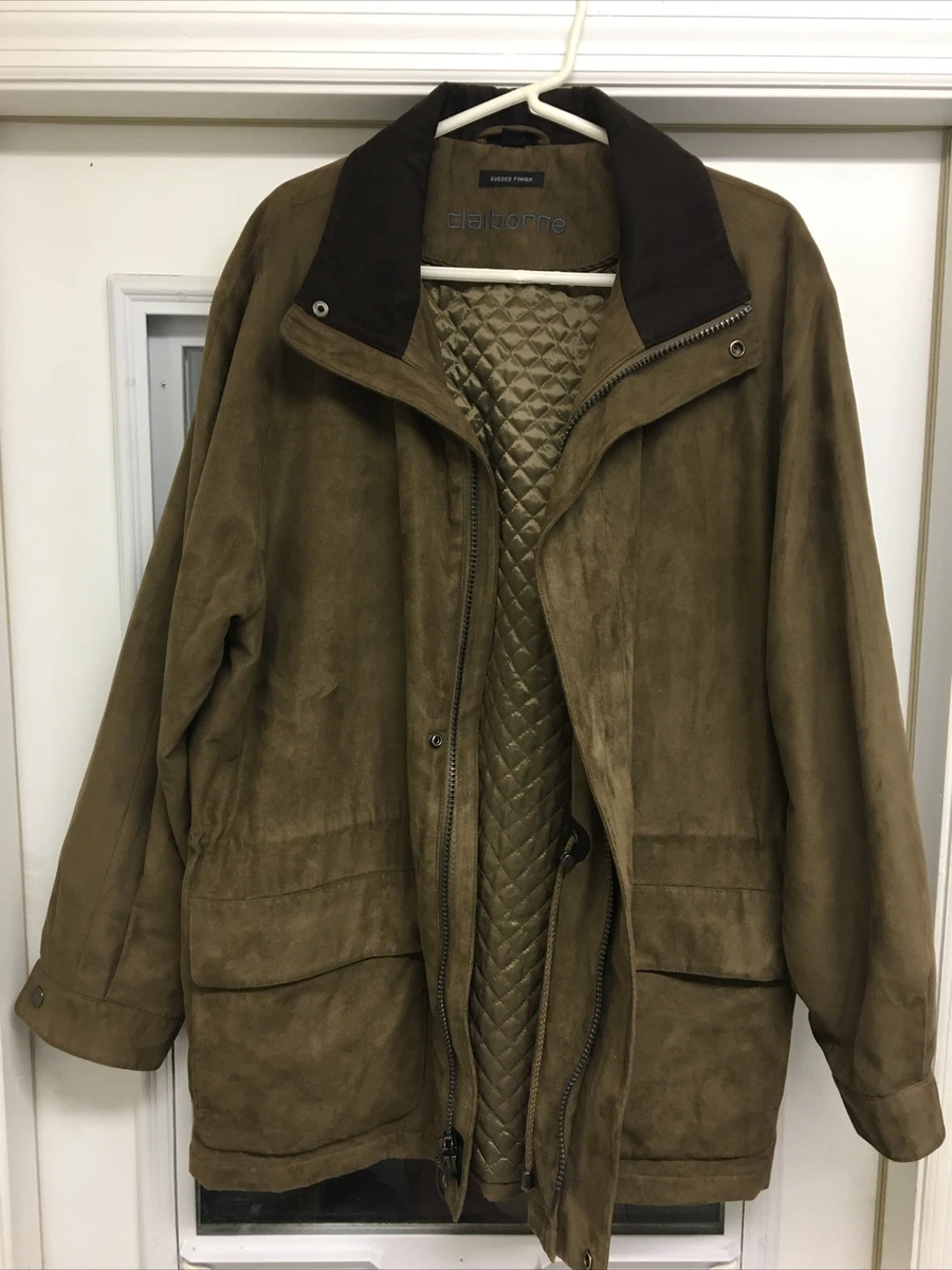 Men s Liz Claiborne Brown Suede Finish Jacket Size Large