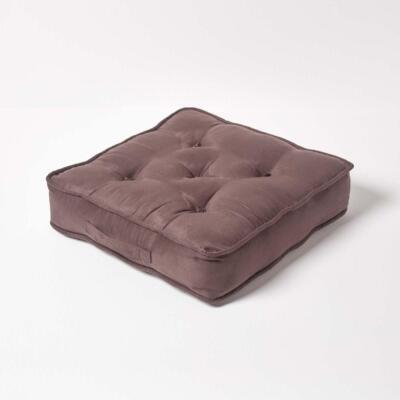 Chocolate Brown Faux Suede Armchair Booster Cushion Square Seat
