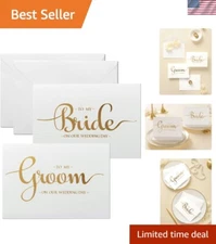 Beautiful Gold Foil Wedding Cards: To My Bride and Groom with Thick Envelopes