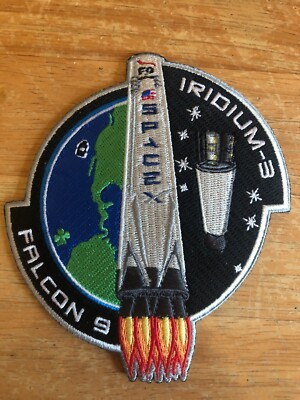 IRIDIUM-3 FALCON 9 SPACE X Authentic NASA Patch - bestickt, nie benutzt (B2)