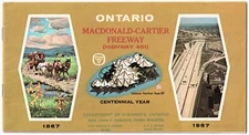 Vintage Ontario Macdonald Cartier Freeway Highway 401 Maps Brochure Canada 1967