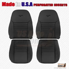 1999 2000 2001 2002 2003 2004 Ford Mustang GT Driver Passenger Leather Cover Blk