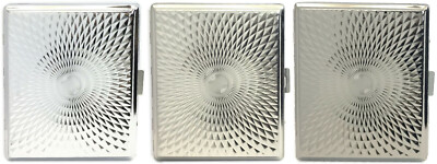 Eclipse Assorted Burst Designs Crushproof Metal Cigarette Case, Holds 20 Kings