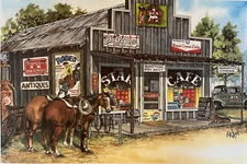 Lone Star Texas Cafe s/n limited edition Print From Watercolor by Pat Wiles