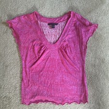 Beautiful Banana Republic Womens Pink V Neck Short Sleeve Top Size S Great