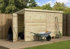 Empire 2200 Pent Garden Shed 10X3 SHIPLAP T&G PRESSURE TREATED DOOR LEFT END