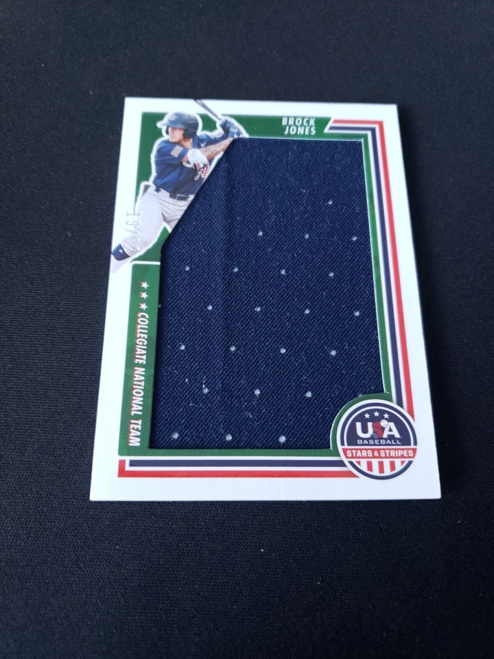 2022 Panini USA Baseball Stars & Stripes Jumbo Relics /82 Brock Jones Rookie RC - Image 2 of 4