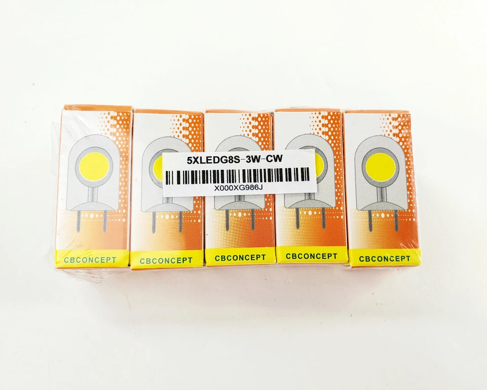 5PK G8 LED Ceramic 3-Watt Bulb (25W Halogen Equiv) Cool White 6000k 120V 230 Lum - Image 4 of 4
