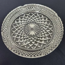 Vintage Anchor Hocking WEXFORD Pressed Relief Indented Large Round Glass Ashtray