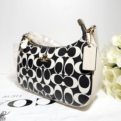 NWT Coach CQ674 Teri Shoulder Bag in Signature Canvas & Leather