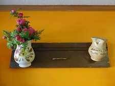 Old wooden drawer with applied two vintage jugs made in Italy-idea for planters