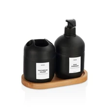Bathroom Toothbrush Holder Soap Dispenser Set