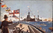 Postcard LONDON HAYMARKET THEATRE Flag Lieutenant Battleships Military Ships