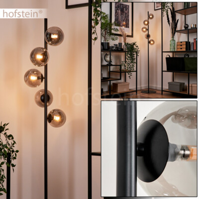 Steh Stand Lampe rauchfarben Wohn Schlaf Zimmer Raum Kugel Leuchte 5-flammig