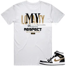 Shirt To Match Air Jordan 1 Mid Patent Black White Gold Men