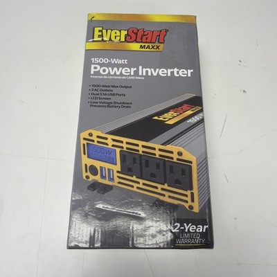 EverStart Maxx 1500 Watt Automotive Power Inverter with USB Power (PC1500E) LN 