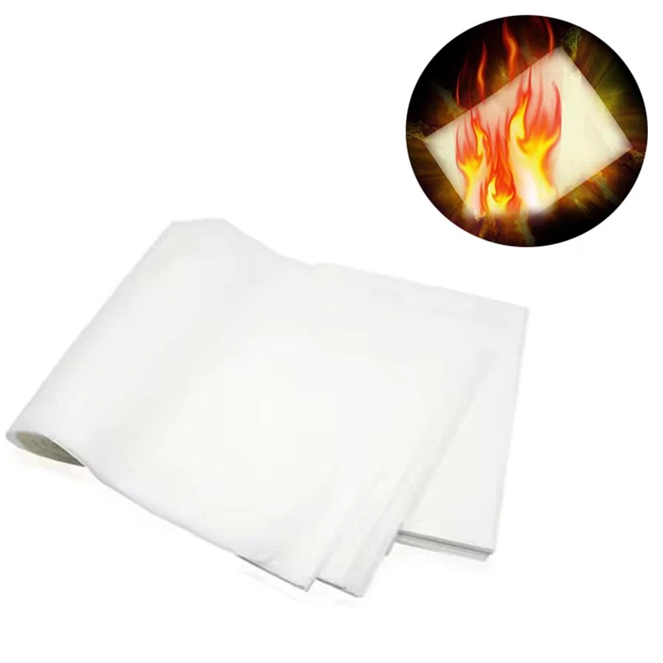 Flash Paper Magic Fire Sheets (17cm*20cm 15pcs) Fast Burning -No Smoke No Ash UK - Image 4 of 4