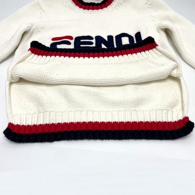 FENDI FAE137 Logo Pullover Knit Fila Collaboration Sweater knit