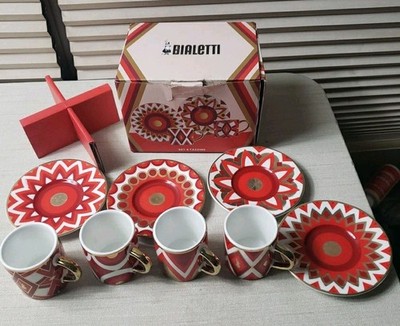 Bialetti coffee cup and saucer set of 4 Espresso