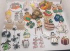 Vintage Modern Mixed Lot 25 Pcs Various Holiday Costume Jewelry