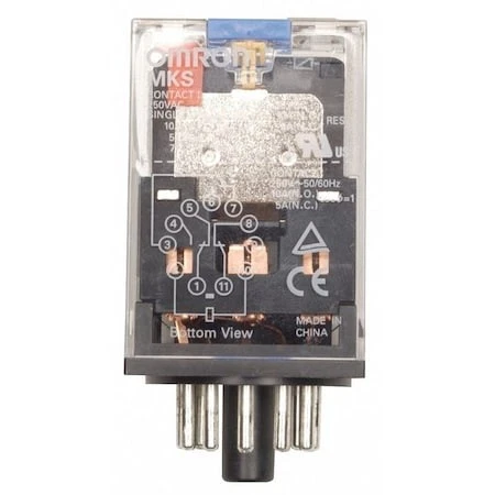 Omron Mks2pinac24 General Purpose Relay, 24V Ac Coil Volts, Octal, 8 Pin, Dpdt