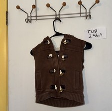 Old Navy Unisex Children  s Brown Outerwear Vest With Zipper And Buttons Size Med