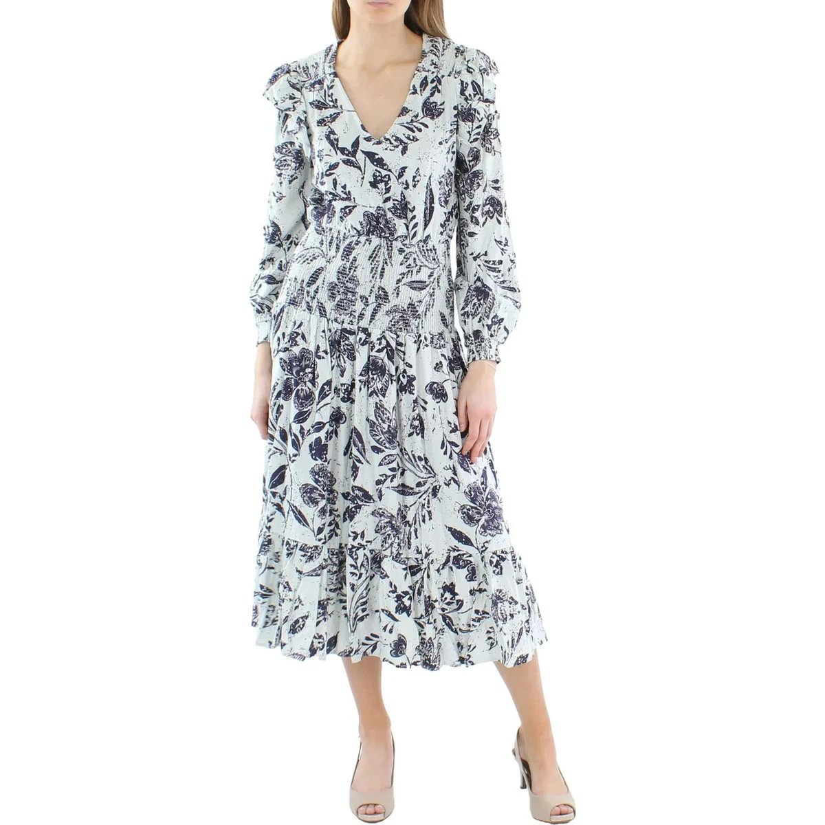Linen Long Sleeve Floral Dresses Midi for sale | eBay Linen Long Sleeve Floral Dresses Midi for sale | eBay