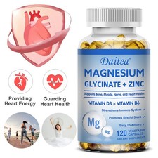Magnesium Glycine Chelated Iron Zinc 500 Mg Immune Muscle Bone Support Capsules