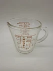 Pyrex Measuring Cup 508  1 Cup Red Lettering Closed D Handle USA Vintage - OZ ML