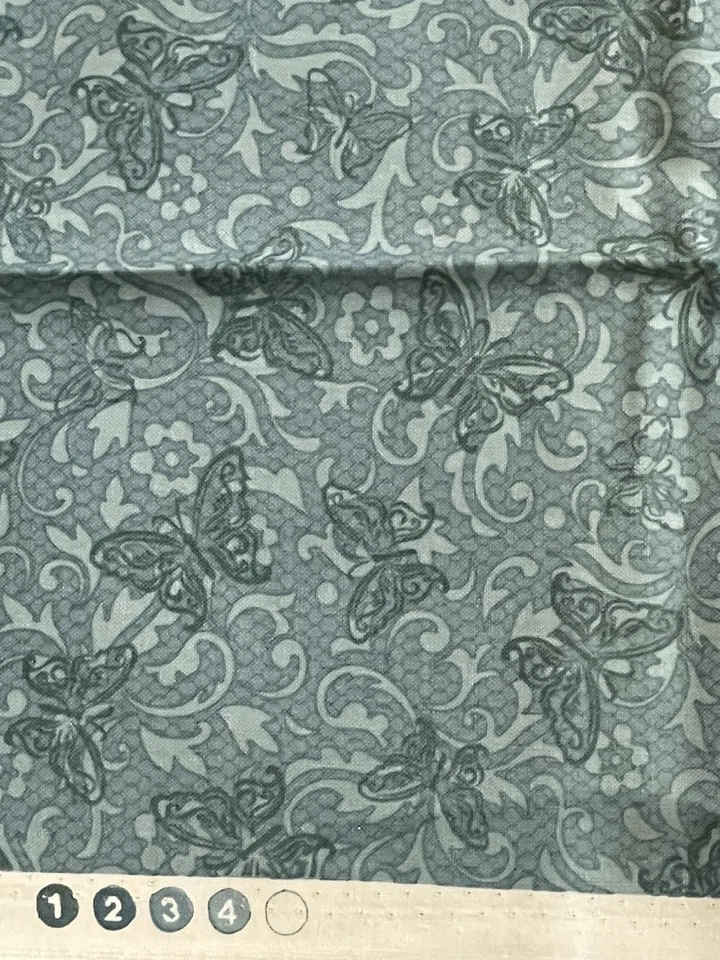 Deco Demure Laura Berringer Green w/ Butterflies Marcus Fabric 23 In x 42 In - Image 3 of 4