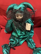 Porcelain Jester Doll Cathy’s Clown Meaghan Shiny Green Porcelain Jester Doll Cathy’s Clown Meaghan Shiny Green