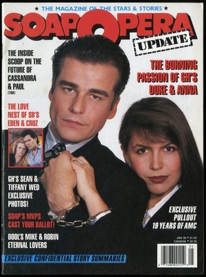 1989 SOAP OPERA UPDATE, FINOLA HUGHES & IAN BUCHANAN, MARCY WALKER, A MARTINEZ