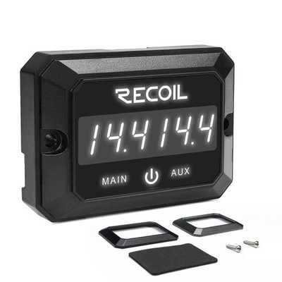 RECOIL PDVD Waterproof Dual Voltage Meter with On/Off Switch LED ATV UTV Marine