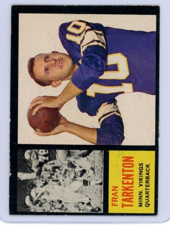 1962 Topps Football #90 Fran Tarkenton RC Border Dings VG+/ VG-EX LOOK! SV