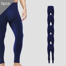 5PCS Men's thermal long johns with fleece lining, thickened. Single piece, suita