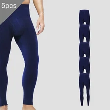5PCS Men's thermal long johns with fleece lining, thickened. Single piece, suita