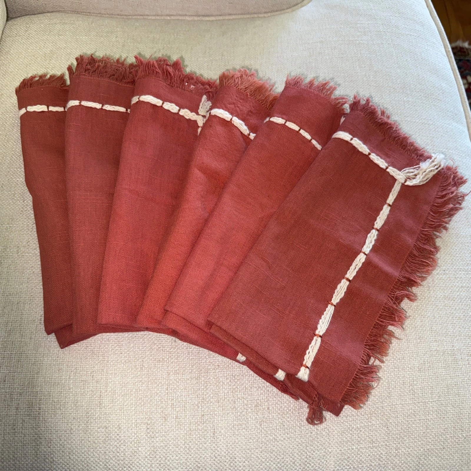 Pier 1 Fringed Cotton Napkins