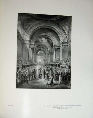Original alter antiker Druck Regiment Rettungsschwimmer 1841 Queen Victoria House Lords