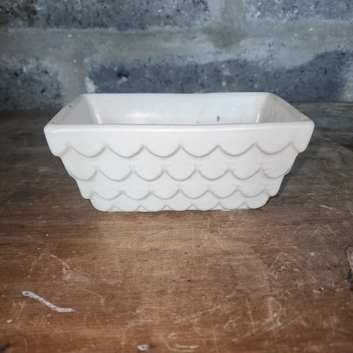 HULL White Scalloped Rectangular Planter - 6.5" x 4"