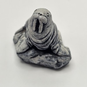 Walrus Figurine Hand Crafted Glacial Ice Age Sculptures Alaska A.C.E. 1985