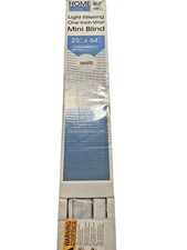 Home Basics  1" Cordless Vinyl Light Filtering Mini Blind White 23" W x 64" L