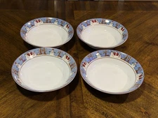 Sakura DEBBIE MUMM STONEWARE 7 1/2" SNOWMAN SOUP CEREAL BOWLS Set of 4