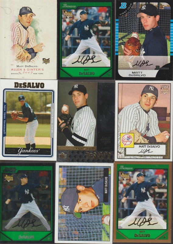 MATT DESALVO LOT OF 32 BASEBALL CARDS 15 DIFFERENT with ROOKIES YANKEES