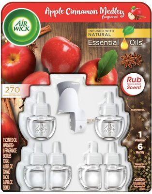 AIR WICK APPLE CINNAMON MEDLEY LIMITED EDITION 1 WARMER 6 REFILLS UP TO 60 DAYS 