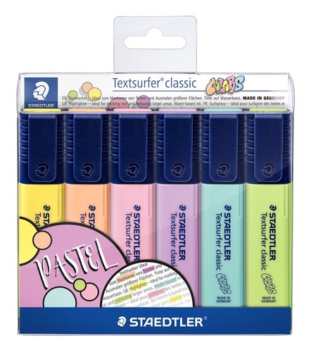Staedtler Textsurfer Classic Highlighter 364 in Pastel Colors Wallet of 6 - Picture 2 of 2