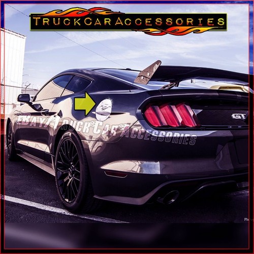For FORD Mustang 2015 16 17 18 19 20 2021 Chrome Gas Fuel Cap Door Cover Pony - Picture 2 of 2