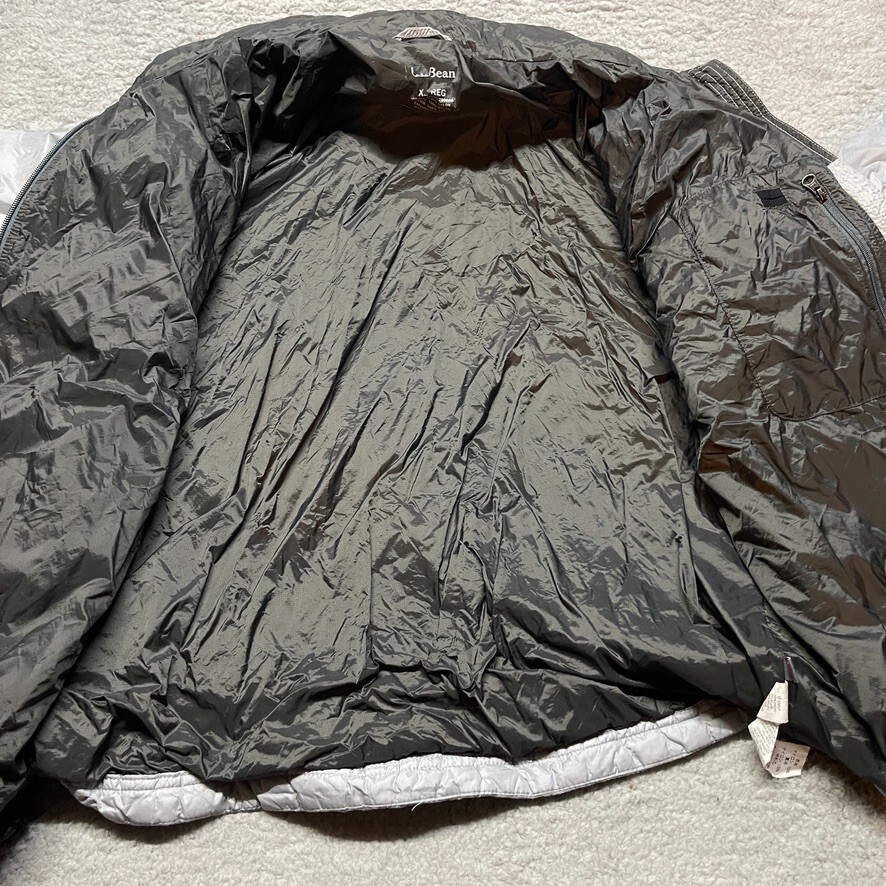 LL Bean Silver Gray Packable Puffer Jacket Primal… - image 9