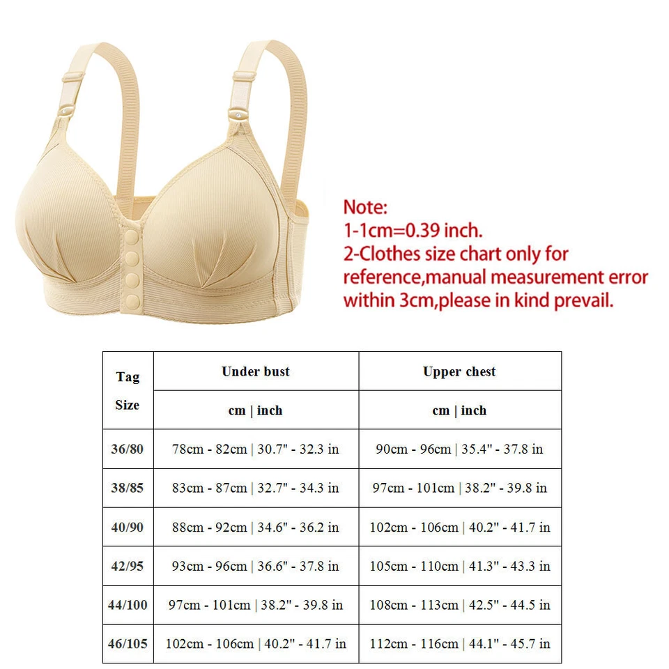 Women's Front Fastening Push Up Bra Non Wired Ladies Comfort Soft Cup Underwear - Image 3 of 4